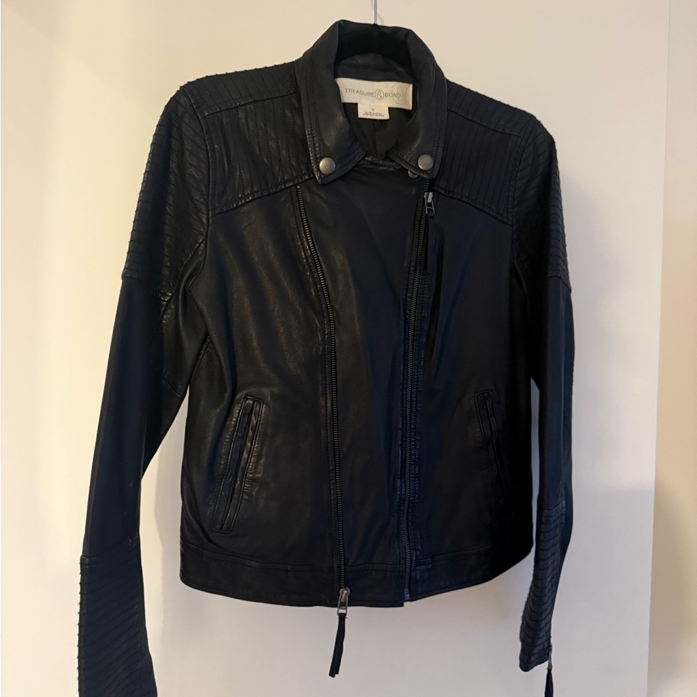 Treasure & Bond Black Leather Jacket